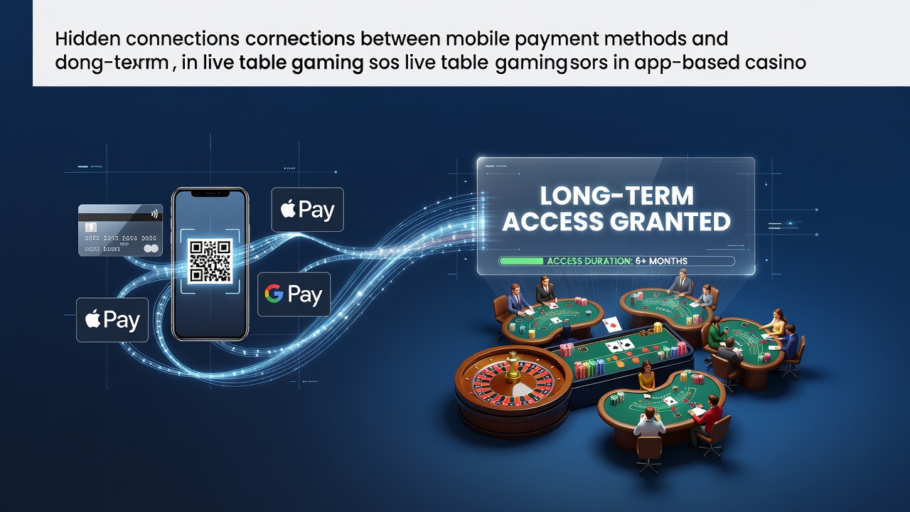 Mobile casino app interface showing payment options and live table game selection screen